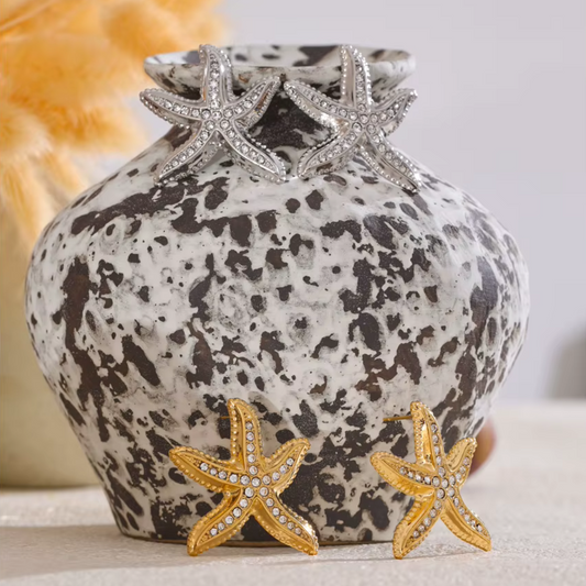Cubic Zirconia Starfish Studs