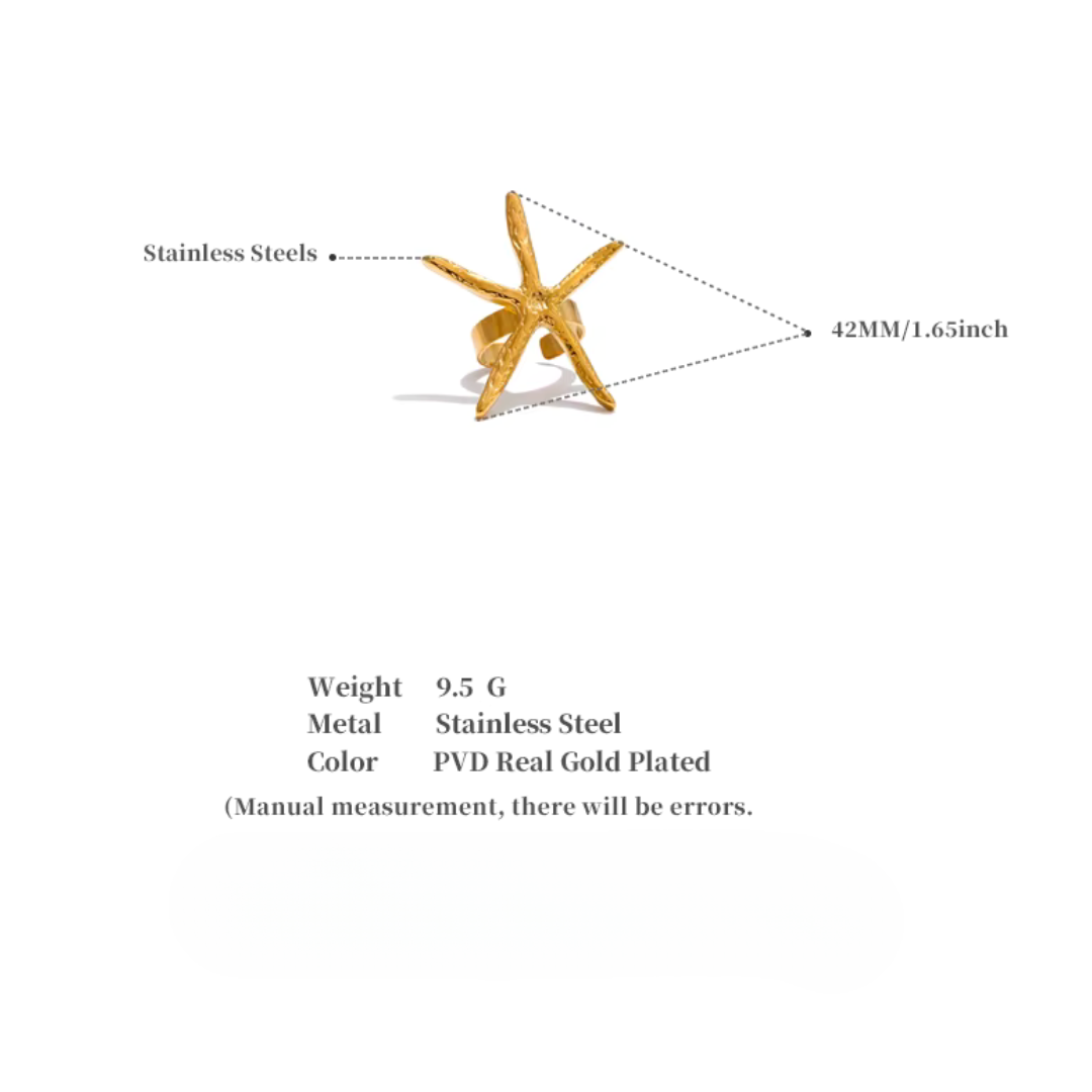 Large Starfish Open Ring