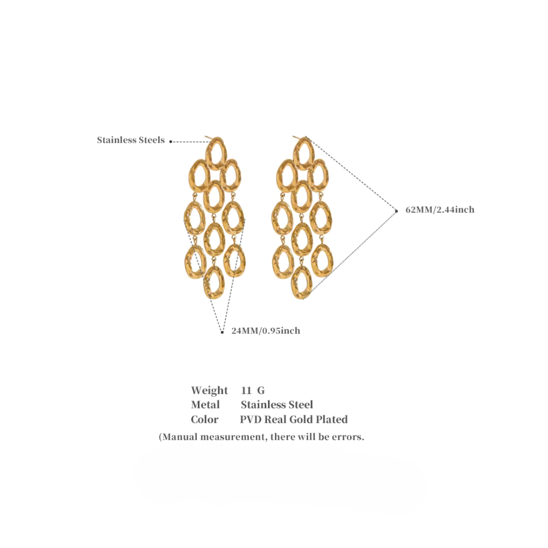 Golden Drop Statement Earrings (Available in silver)