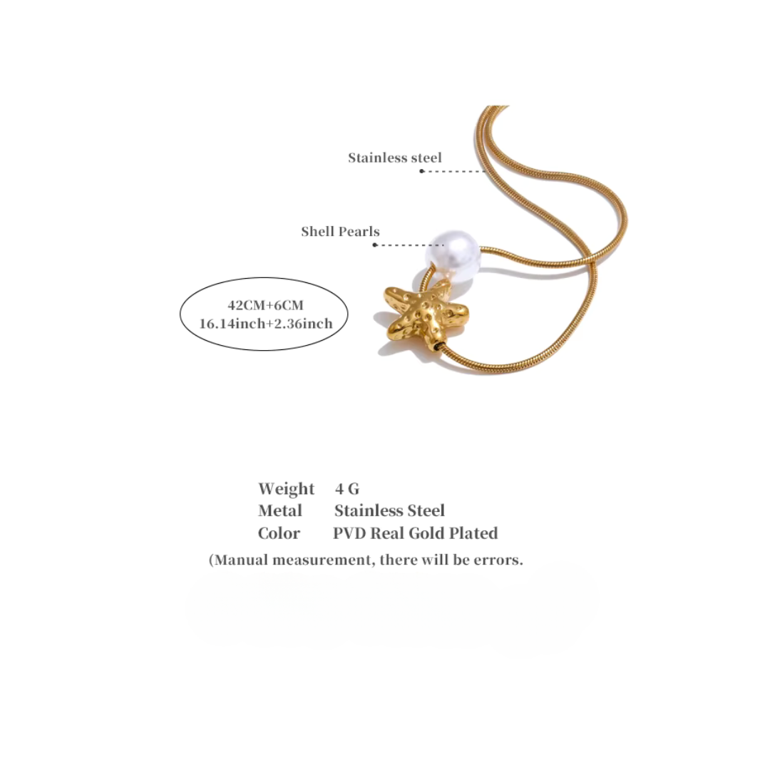 Starfish & Pearl Necklace