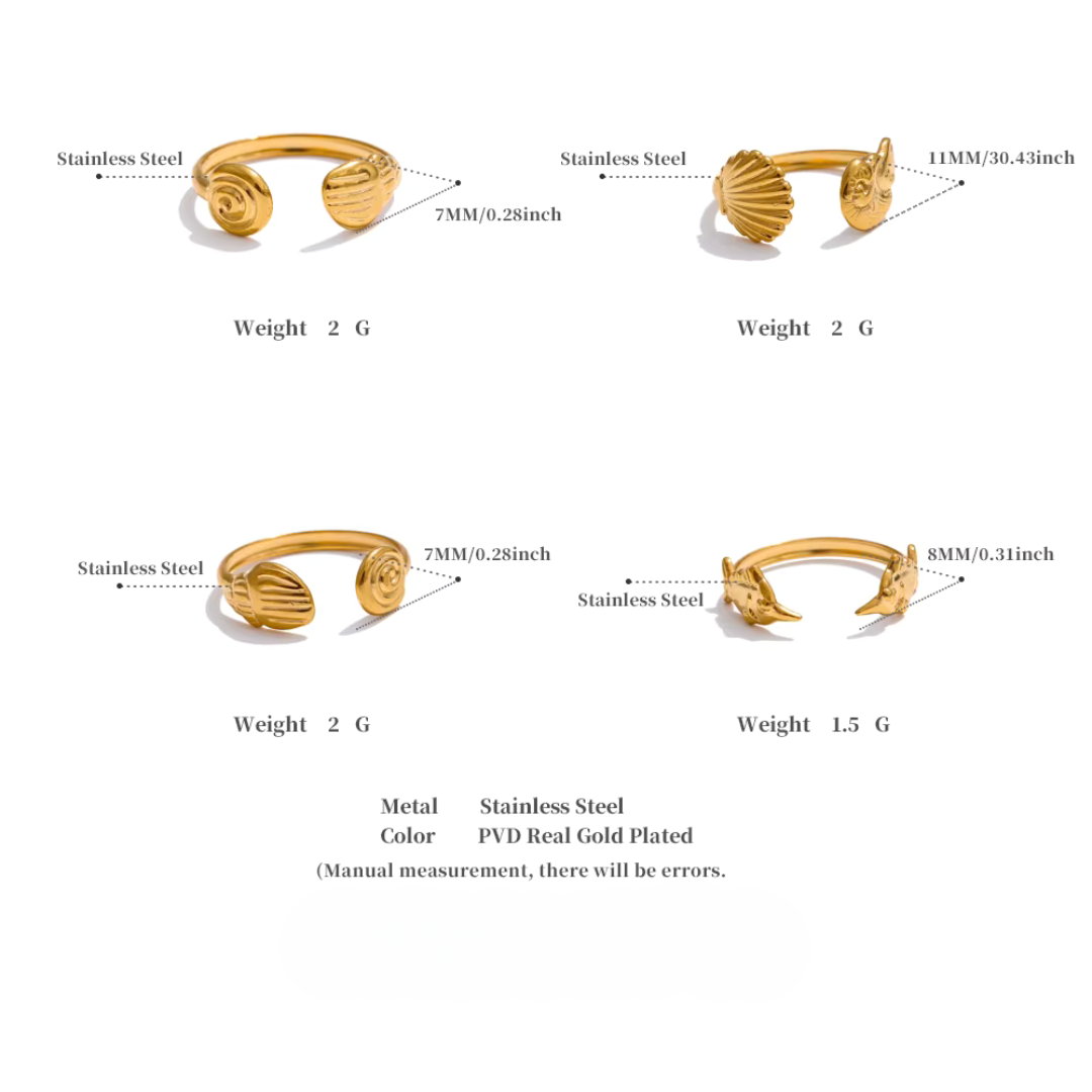 Ocean-Inspired Adjustable Rings