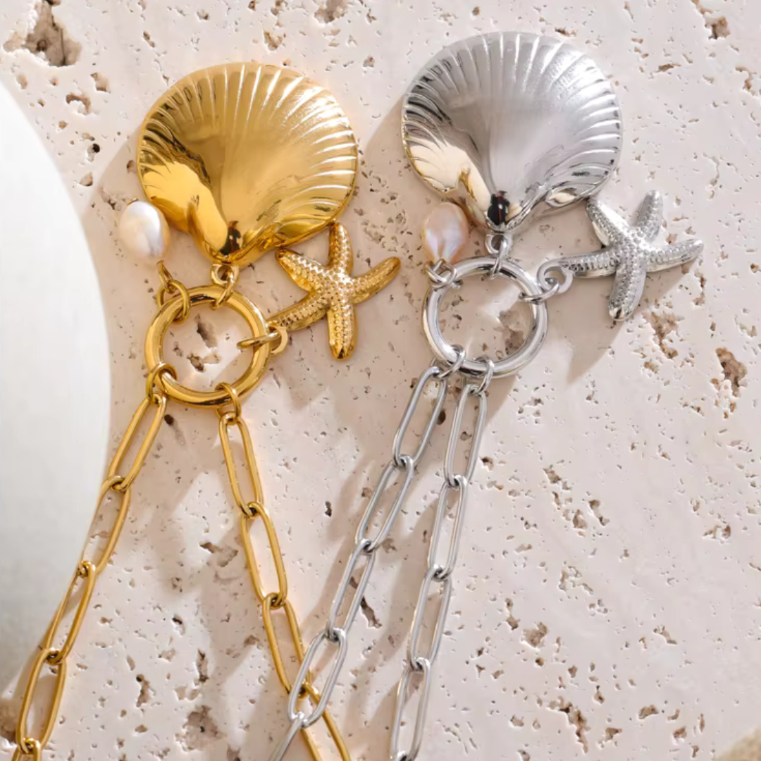 Starfish Shell Pearl Necklace