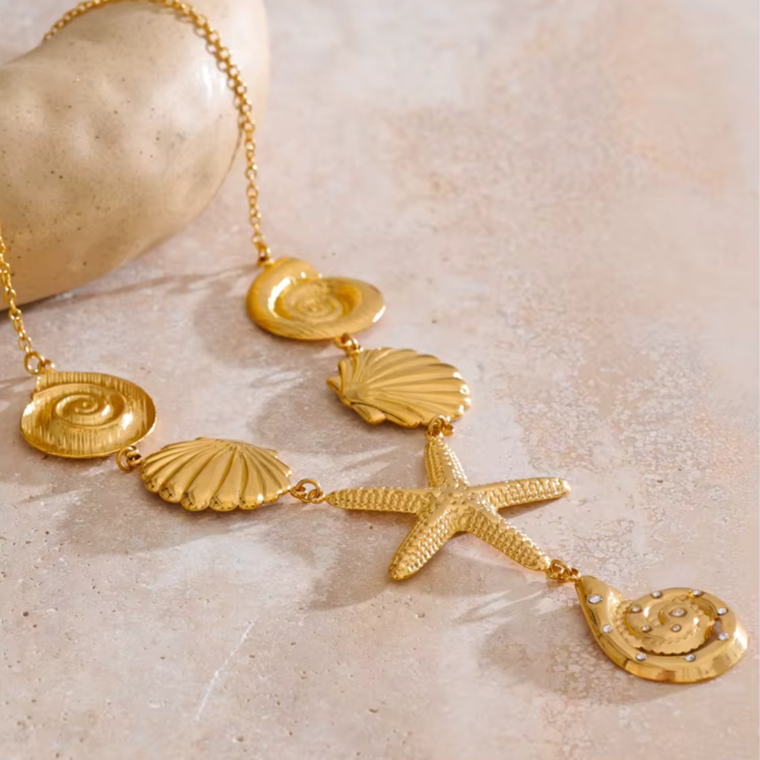 Starfish & Shell Pendant Necklace