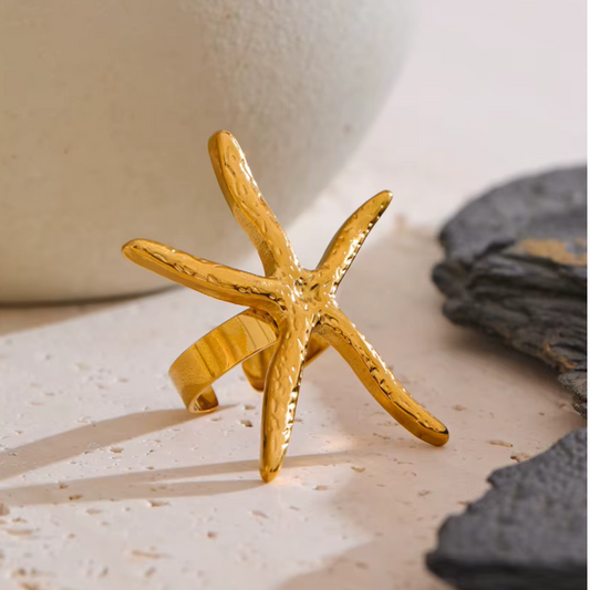Large Starfish Open Ring