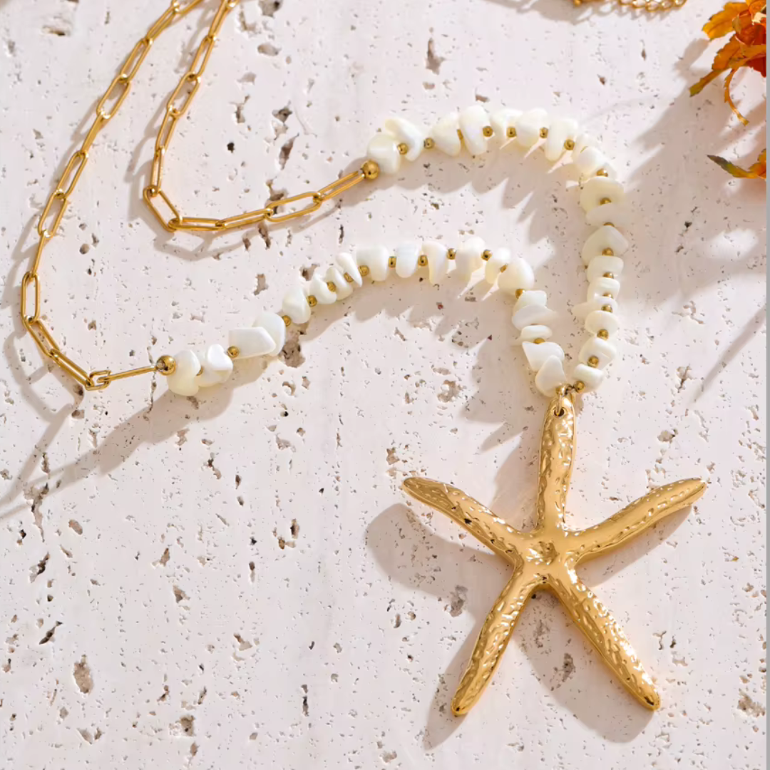 Ocean Star Shell Statement Necklace