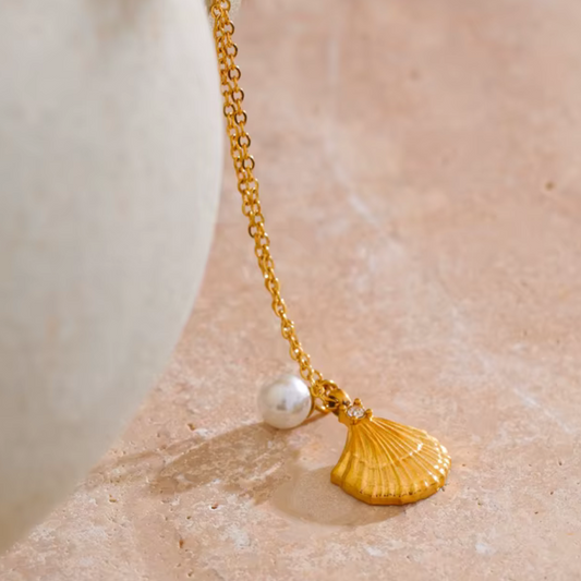 Shell Pendant Collar Necklace