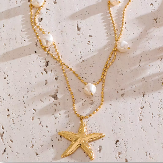 Coastal Starfish Double Layer Neklace