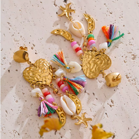 Coastal Romance Tassel Earrings - Handmade