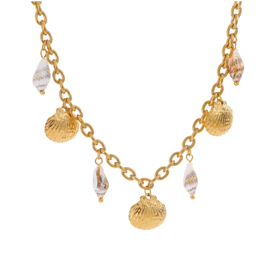 Natural Shell Charms Necklace - Handmade