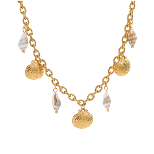 Natural Shell Charms Necklace - Handmade