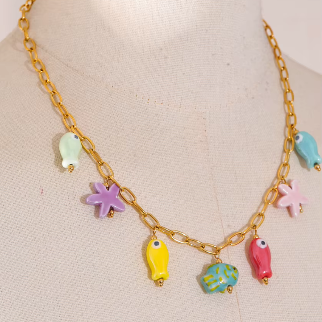 Y2K Starfish Fish Necklace or Bracelet