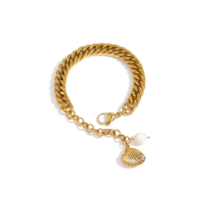 Shell & Pearl Chain Bracelet