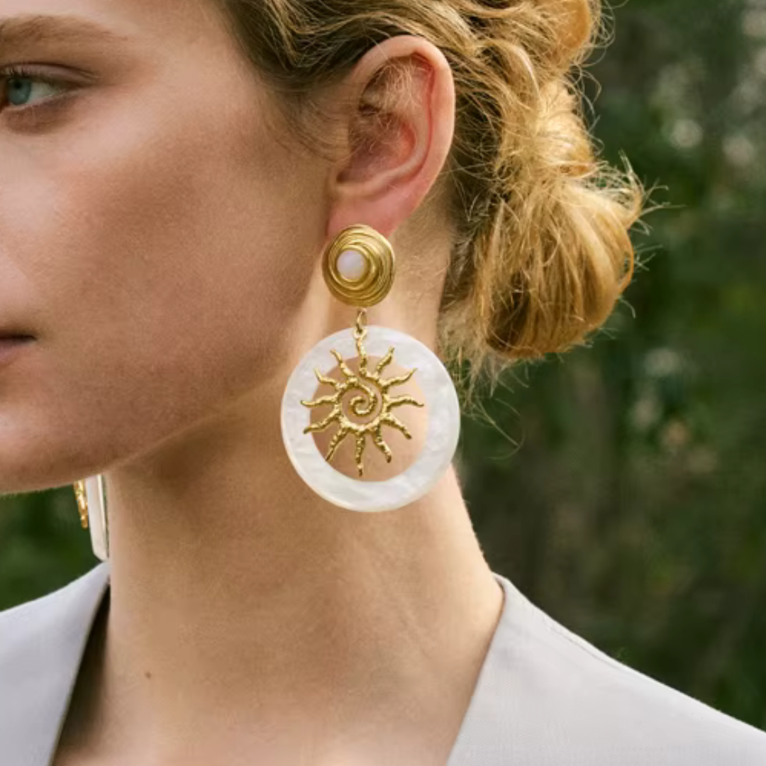 Sun Acrylic Statement Earrings