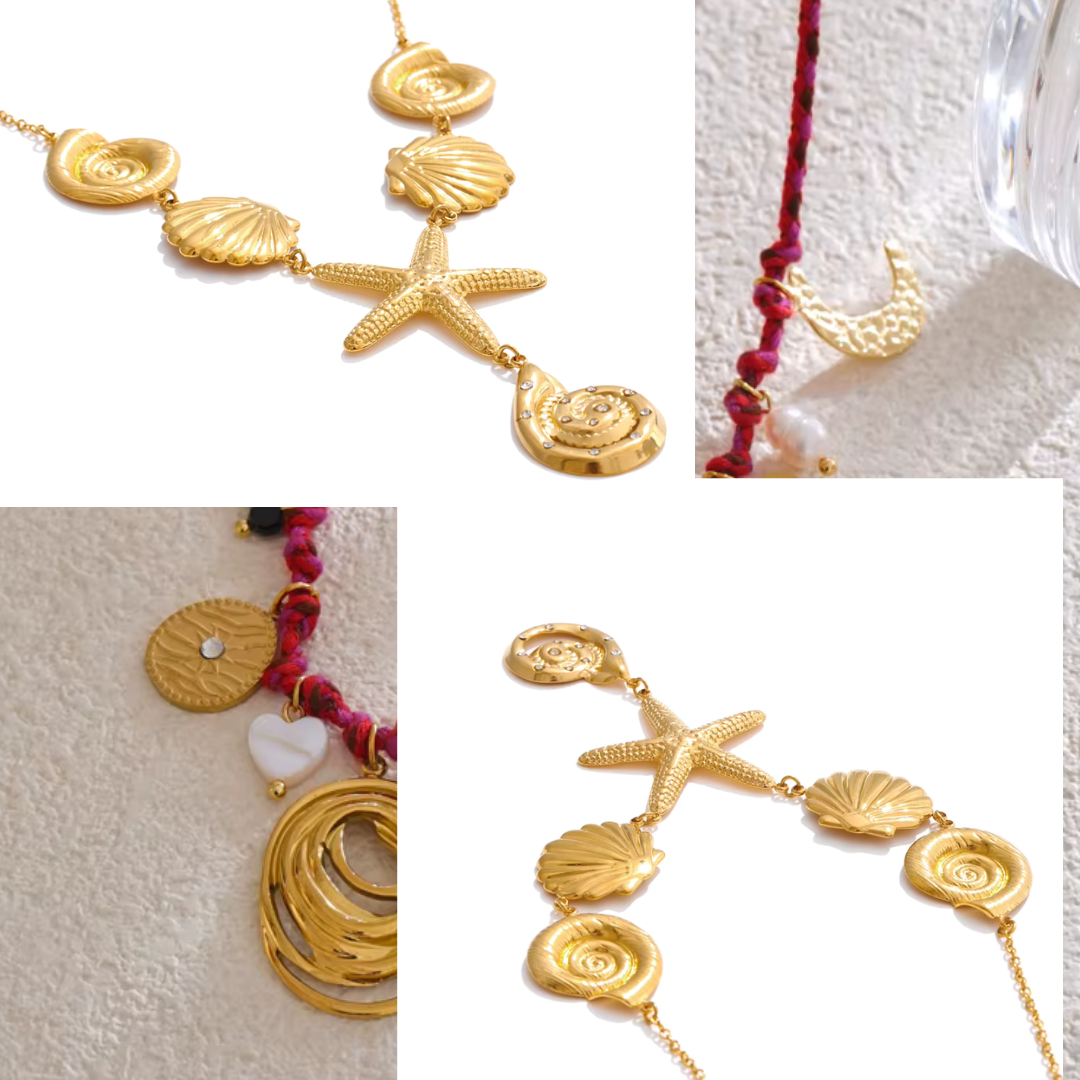 Starfish & Shell Pendant Necklace