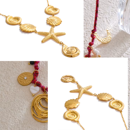 Starfish & Shell Pendant Necklace