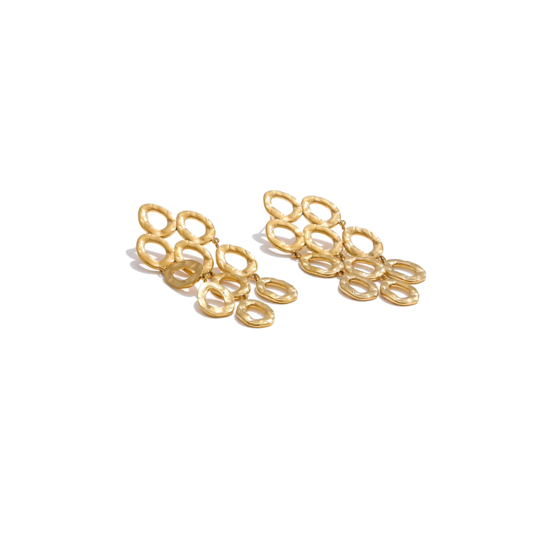 Golden Drop Statement Earrings (Available in silver)