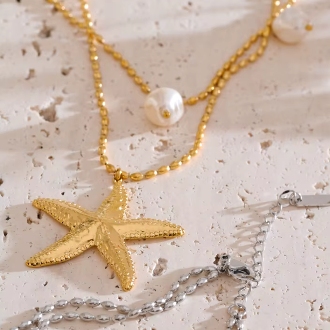 Coastal Starfish Double Layer Neklace
