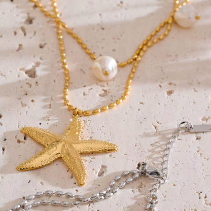 Coastal Starfish Double Layer Neklace