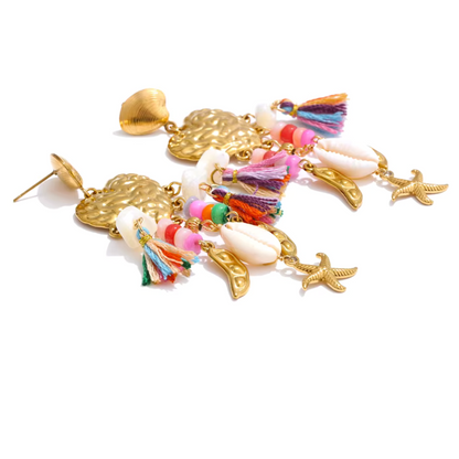Coastal Romance Tassel Earrings - Handmade