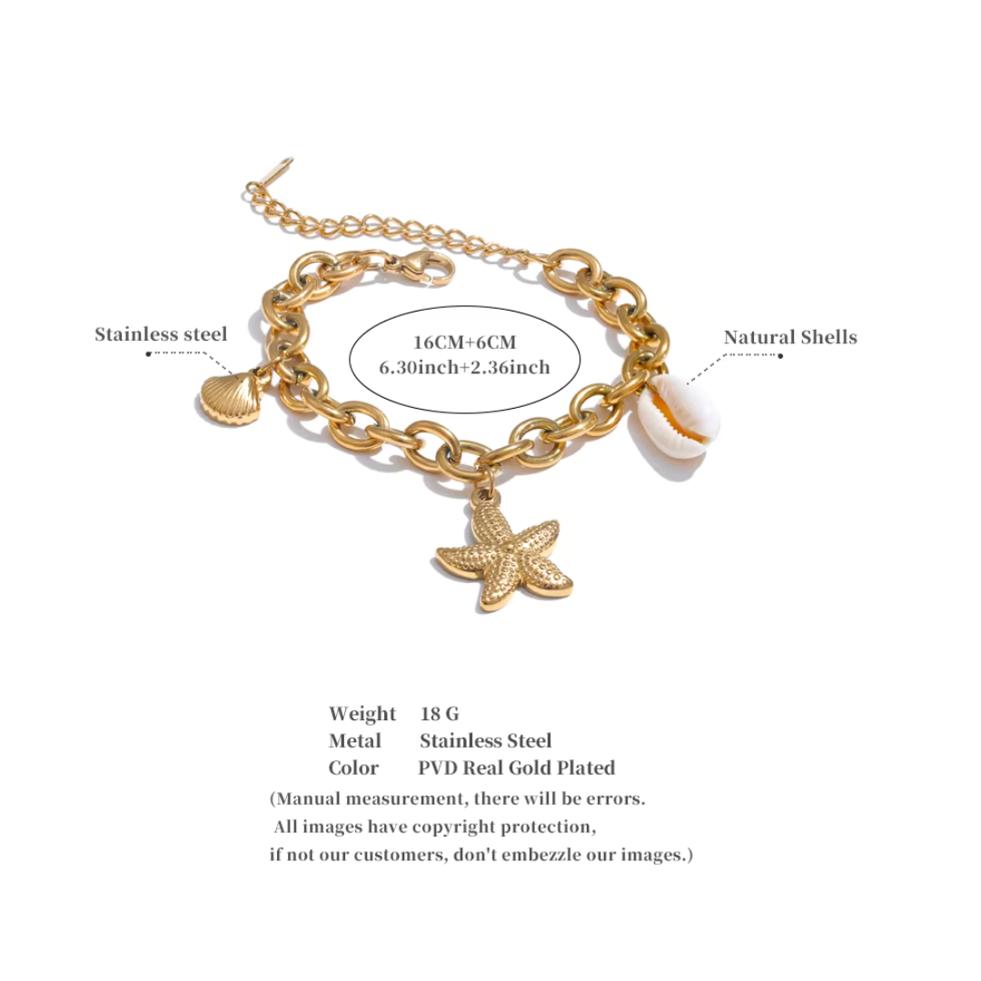 Ocean Pendant Charm Bracelet