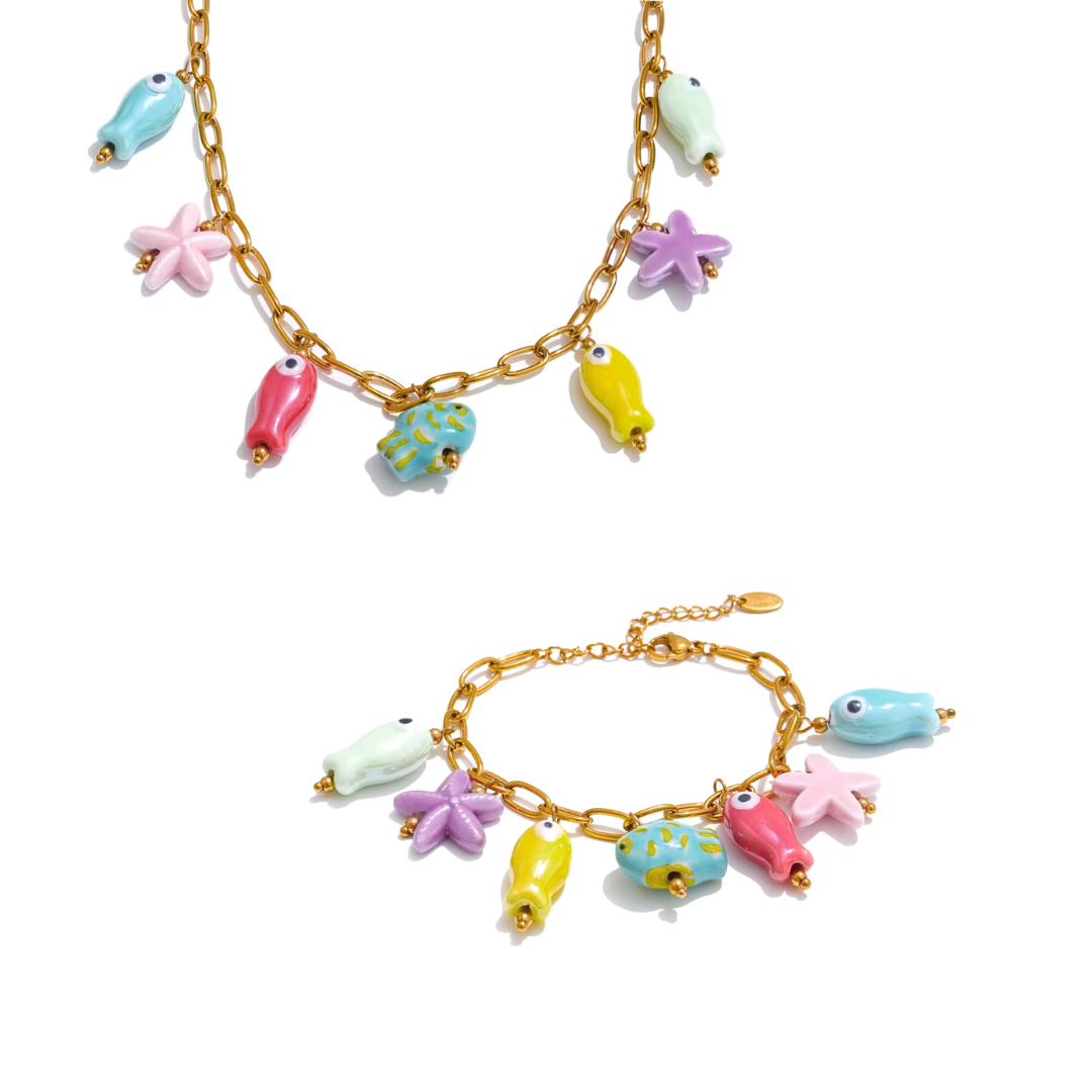 Y2K Starfish Fish Necklace or Bracelet