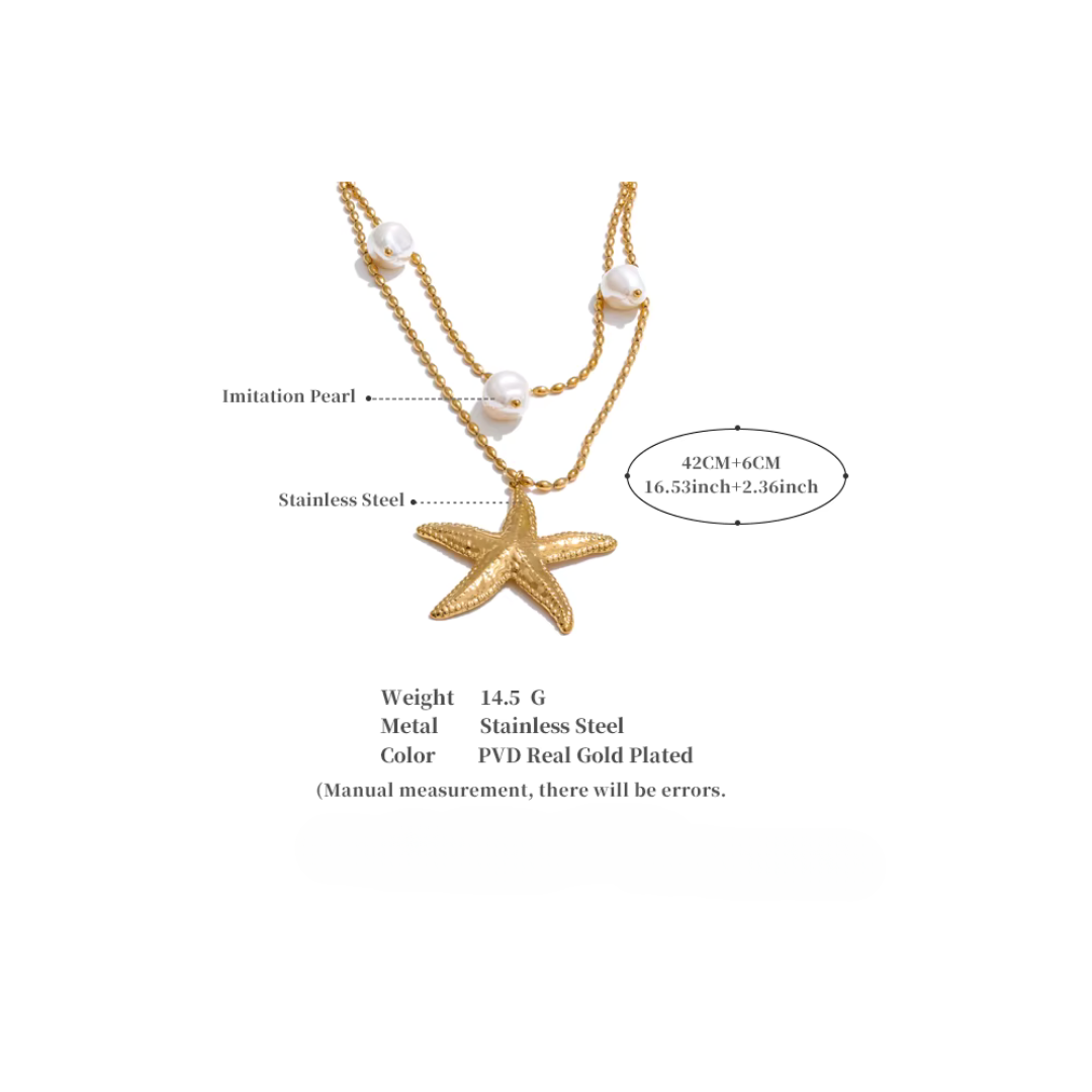 Coastal Starfish Double Layer Neklace