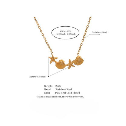 Small Starfish & Shell Necklace