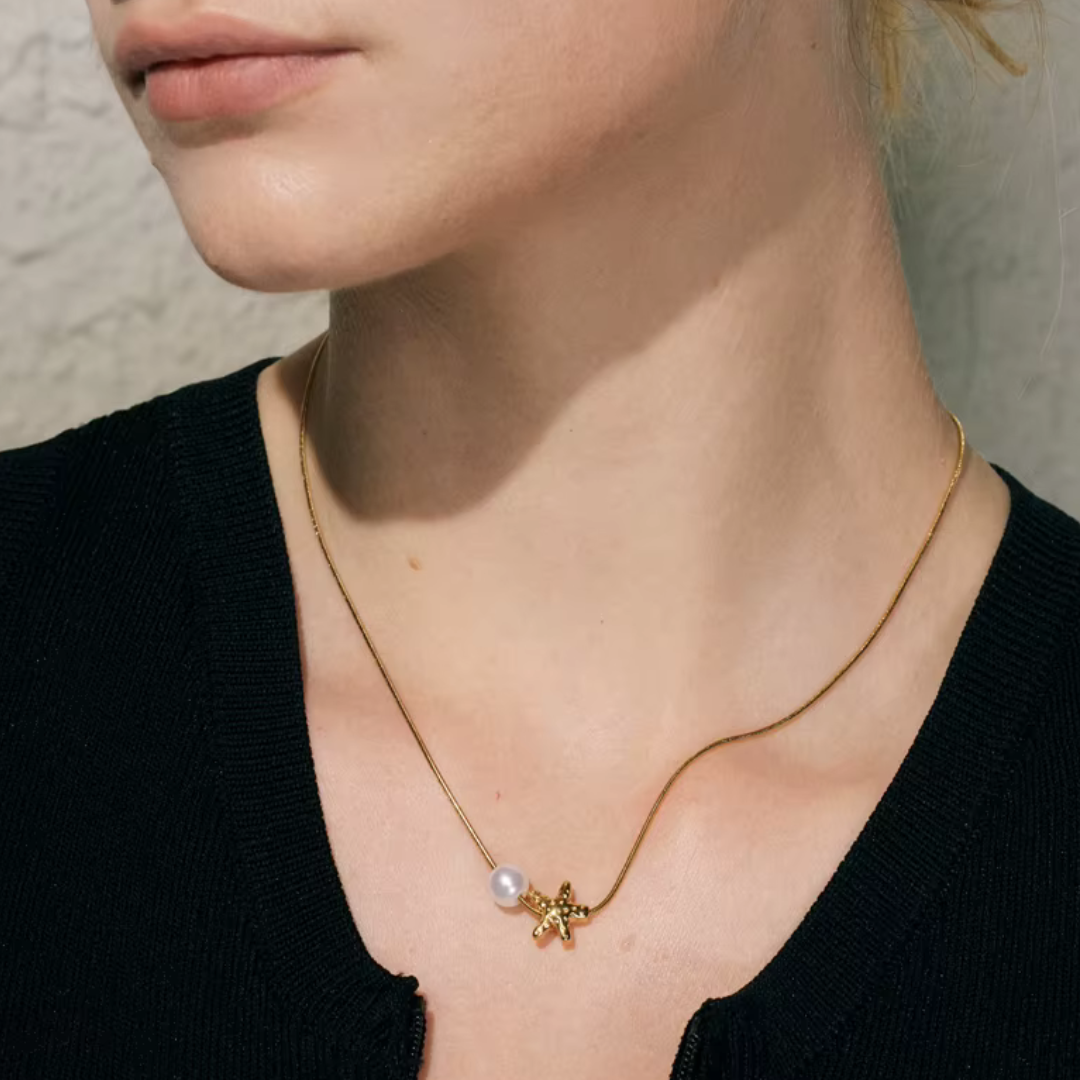 Starfish & Pearl Necklace