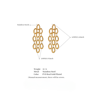 Golden Drop Statement Earrings (Available in silver)