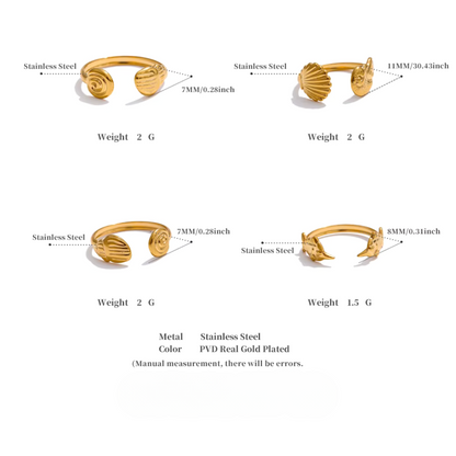 Ocean-Inspired Adjustable Rings