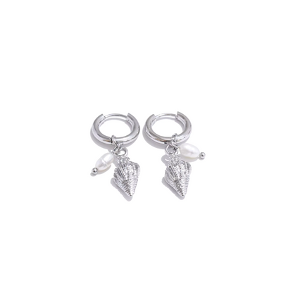 Summer Shell Hoop Earrings – Pearl & Ocean Charms