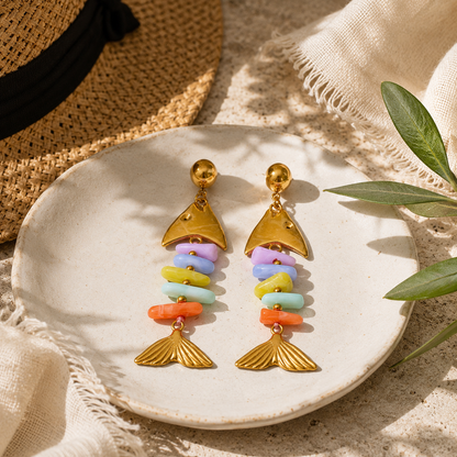 Ocean Colorful Fish Drop Earrings