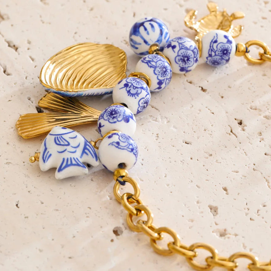  Ocean Breeze Fish & Shell Necklace