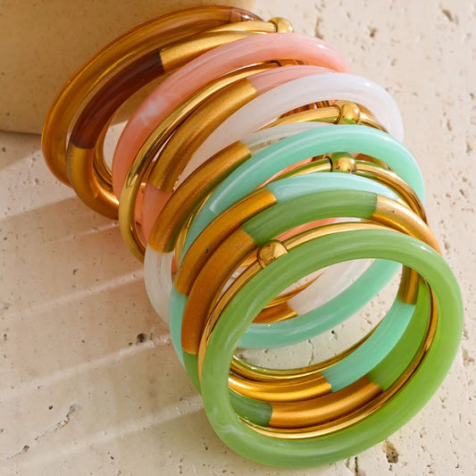 Layered Resin Bangle Set