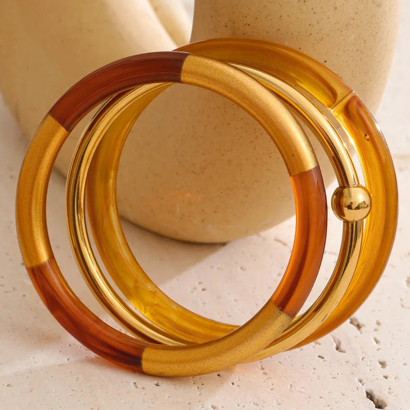 Layered Resin Bangle Set