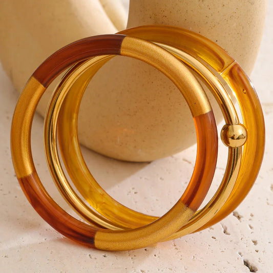 Layered Resin Bangle Set