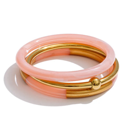 Layered Resin Bangle Set