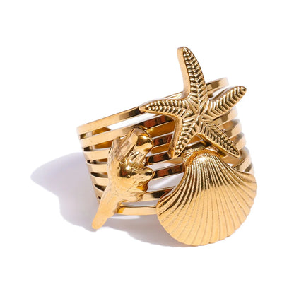 Ocean Breeze Layered Open Ring
