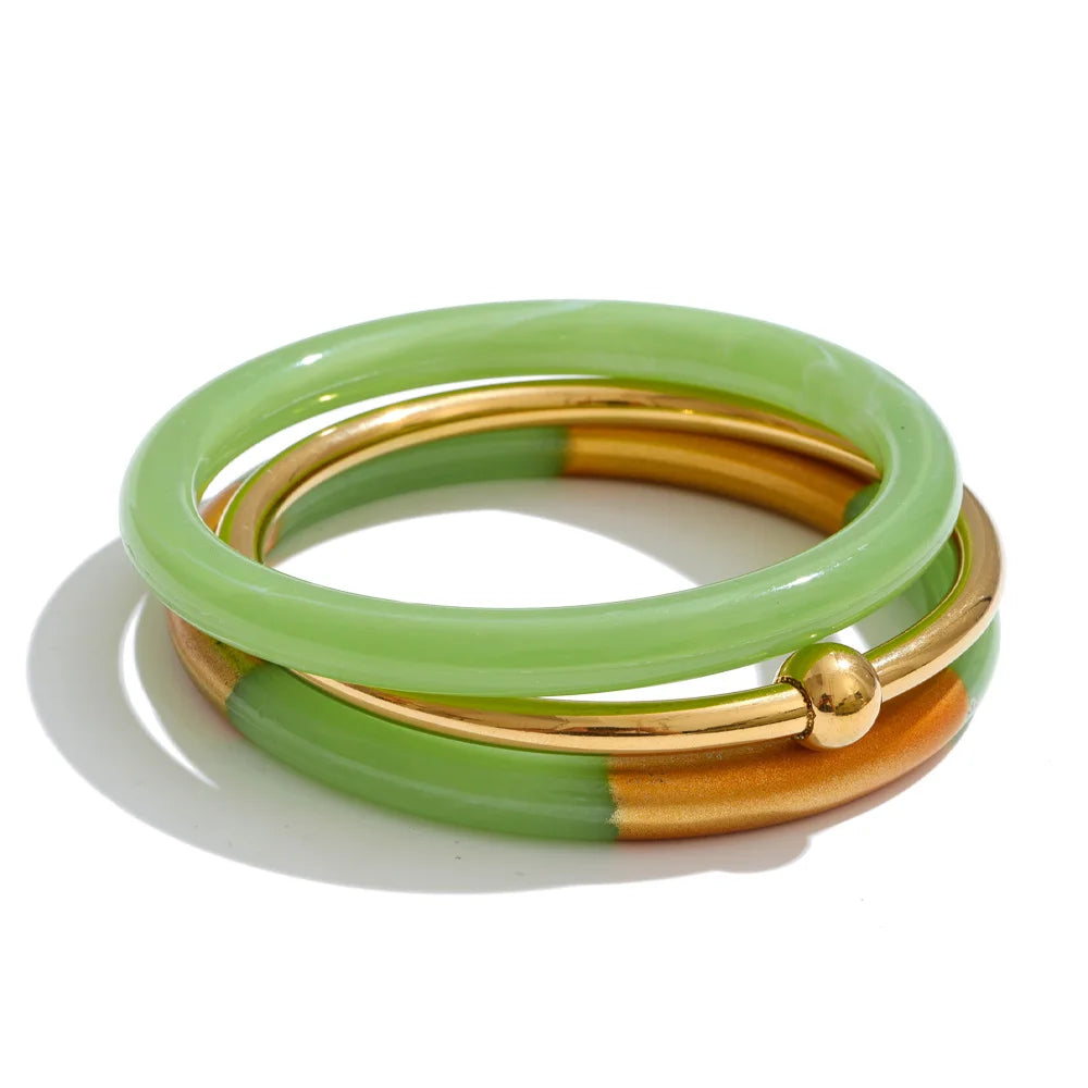 Layered Resin Bangle Set