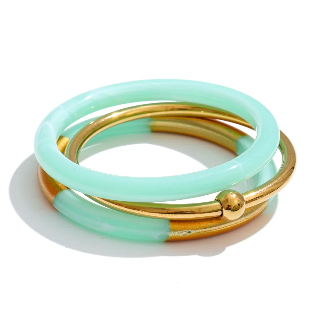 Layered Resin Bangle Set