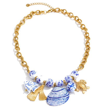  Ocean Breeze Fish & Shell Necklace