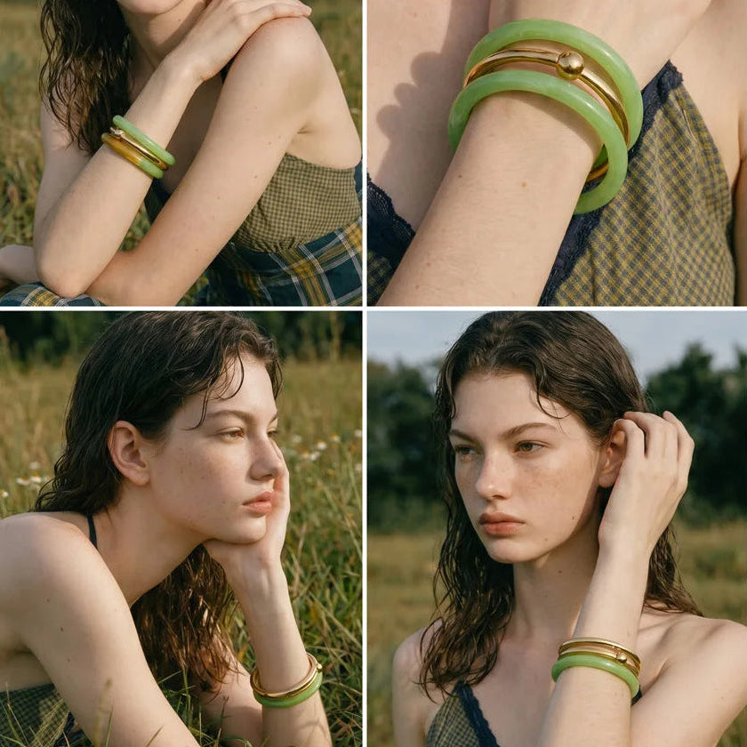 Layered Resin Bangle Set