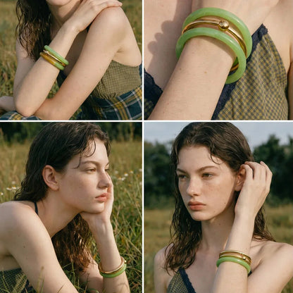 Layered Resin Bangle Set
