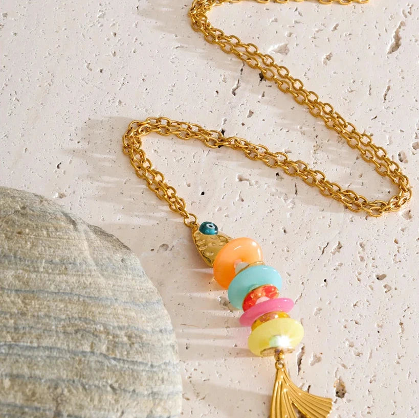 Ocean Colorful Fish Long Pendant Necklace