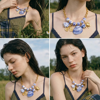  Ocean Breeze Fish & Shell Necklace