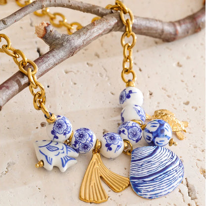  Ocean Breeze Fish & Shell Necklace