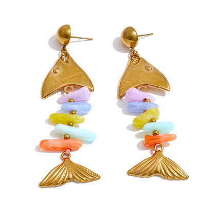 Ocean Colorful Fish Drop Earrings