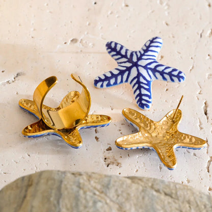 The Meridian Starfish Earrings or Ring Set