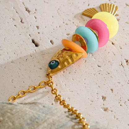 Ocean Colorful Fish Long Pendant Necklace