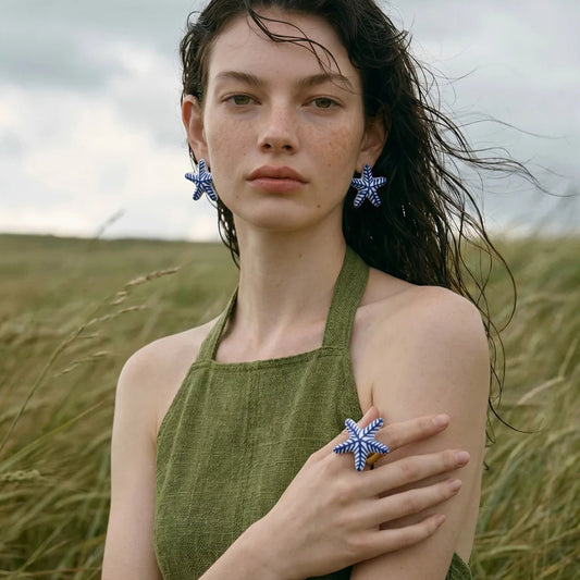 The Meridian Starfish Earrings and Ring Set